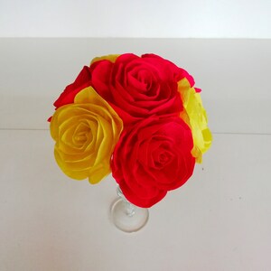 beauty and the beast wedding, Centerpieces, yellow red blue Paper flowers table decor bridal Shower Baby Shower Bouquet Belle Birthday Party image 8