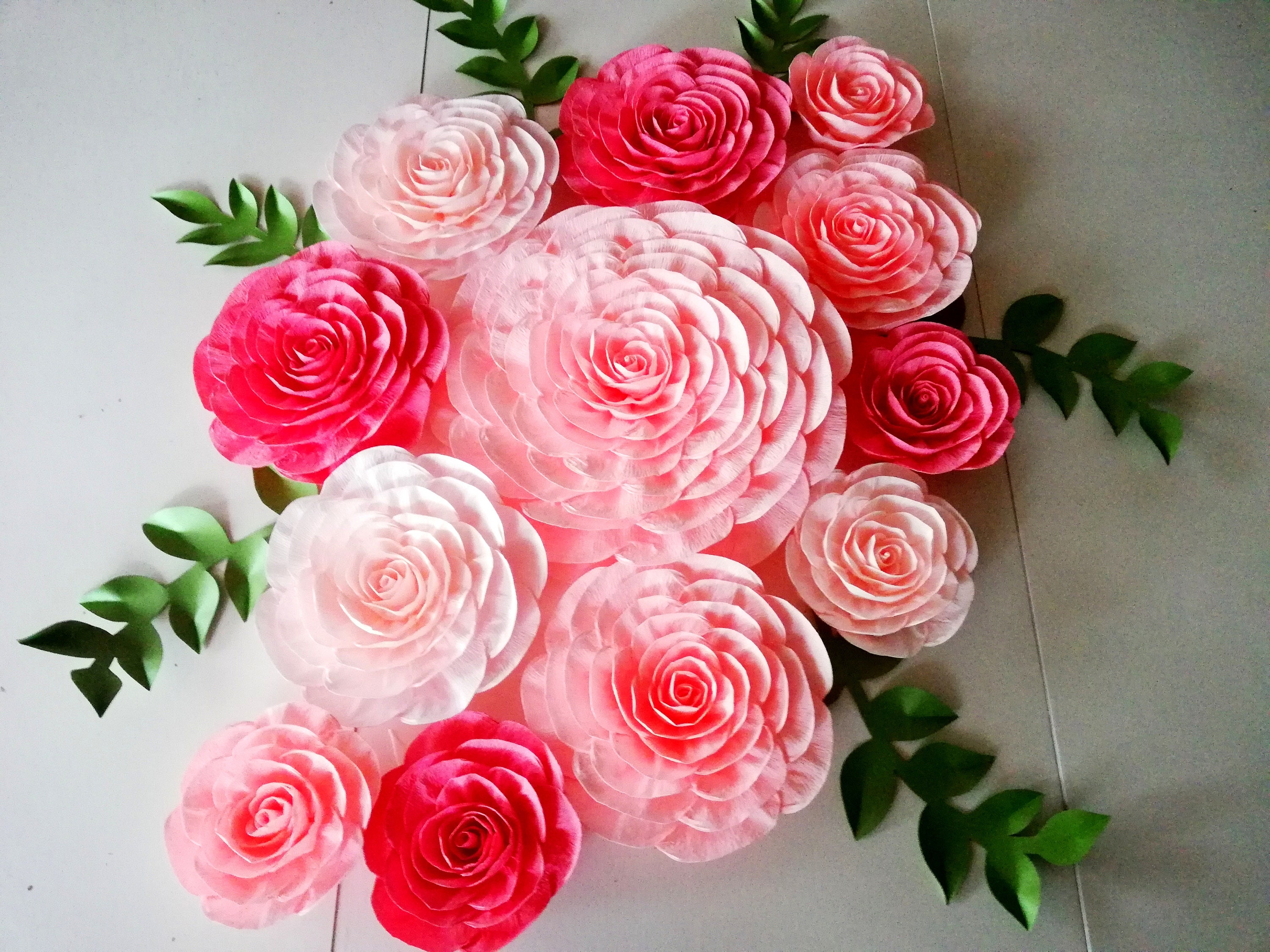 12 Large Paper Flowers Wall decor crepe paper flowers Etsy