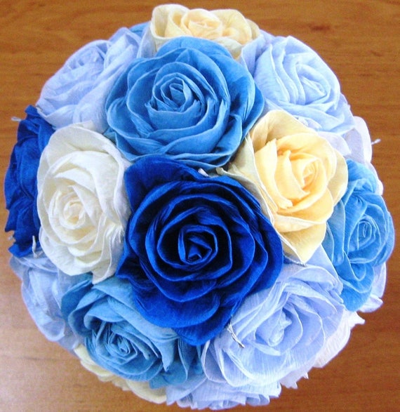 Centerpieces Blue Boy Navy Turquoise Paper Flowers Table Decor Prince Birthday Wedding Beach Party Bridal Baby Shower Baptism Christening By Flower4you Catch My Party