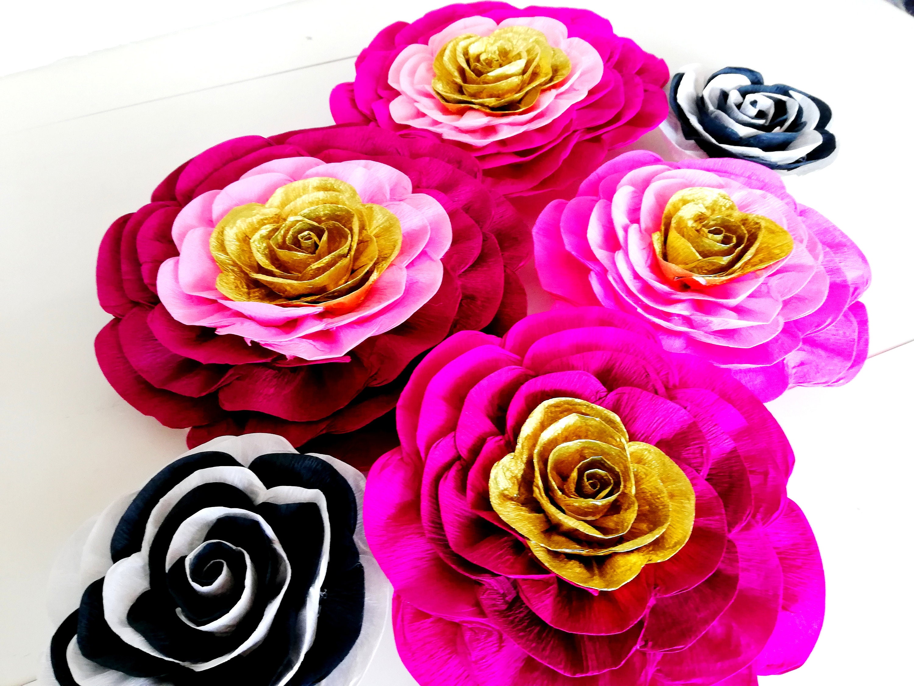Nursery Decor Crepe Paper Flowers Wall Flowers Paper Flowers Etsy Canada