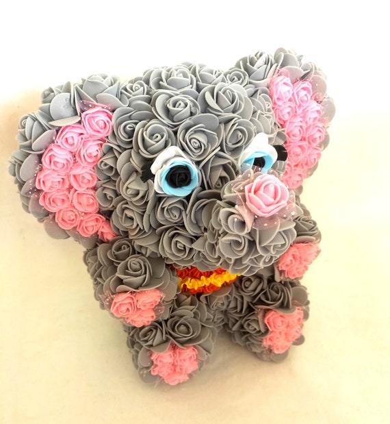 Rose Bear, Mother’s Day gift for Mom, Rose Bear elephant Flower, Gift for girlfriend, Gift for Teen Girl Birthday, aisha olivia dumbo Kawaii Il_570xn