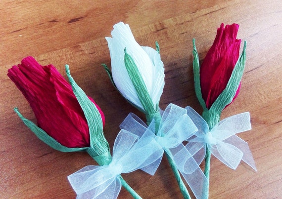 wedding boutineers for groomsmen Ivory white red rose bud mens rosebud wedding boutonnieres Ivory rosebud wedding Il_570xn