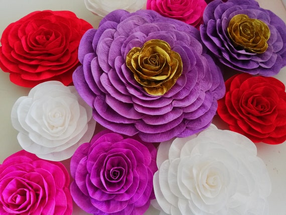 Encanto backdrop, Nursery large paper flowers, Wall decor, Girls baby shower bridal, crepe flower wedding, Girls Birthday, party decoration Il_570xn