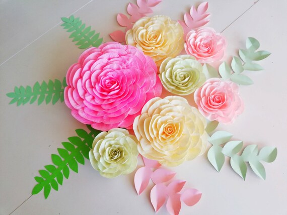 large paper flowers wall Decor Home nursery girl , Crepe Paper flowers, Weddings decorations Party , any colors DIY Projectsany Il_570xn