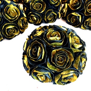 Centerpieces, black gold paper Flowers Roses in box, Birthday gifts for her Mothers Day Table decor wedding Party bridal Shower gatsby prom image 4