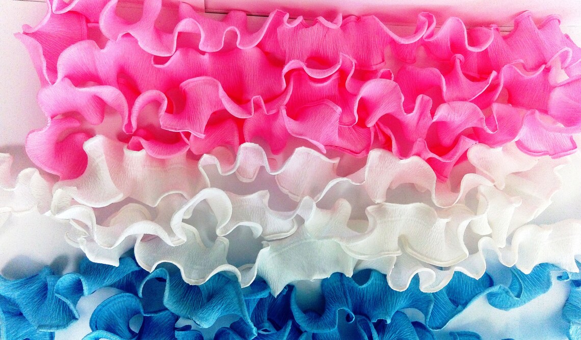 12 Royal blue Gold crepe paper garlands Wall decor curtain boy Etsy