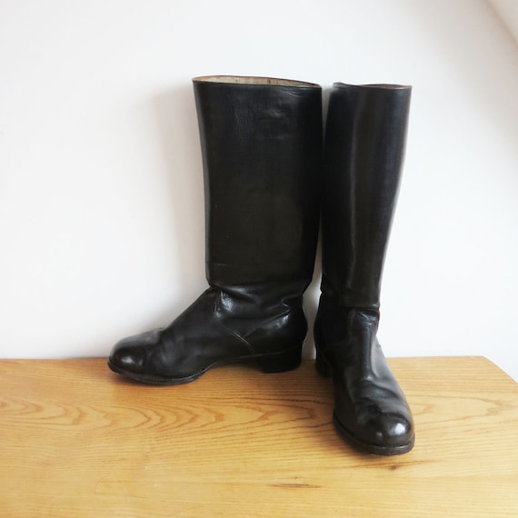 Vintage Leather Riding Boots 1940s