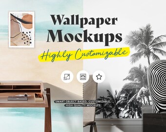 Maquetas de papel tapiz: 16 interiores minimalistas, personalizables en Photoshop (PSD)