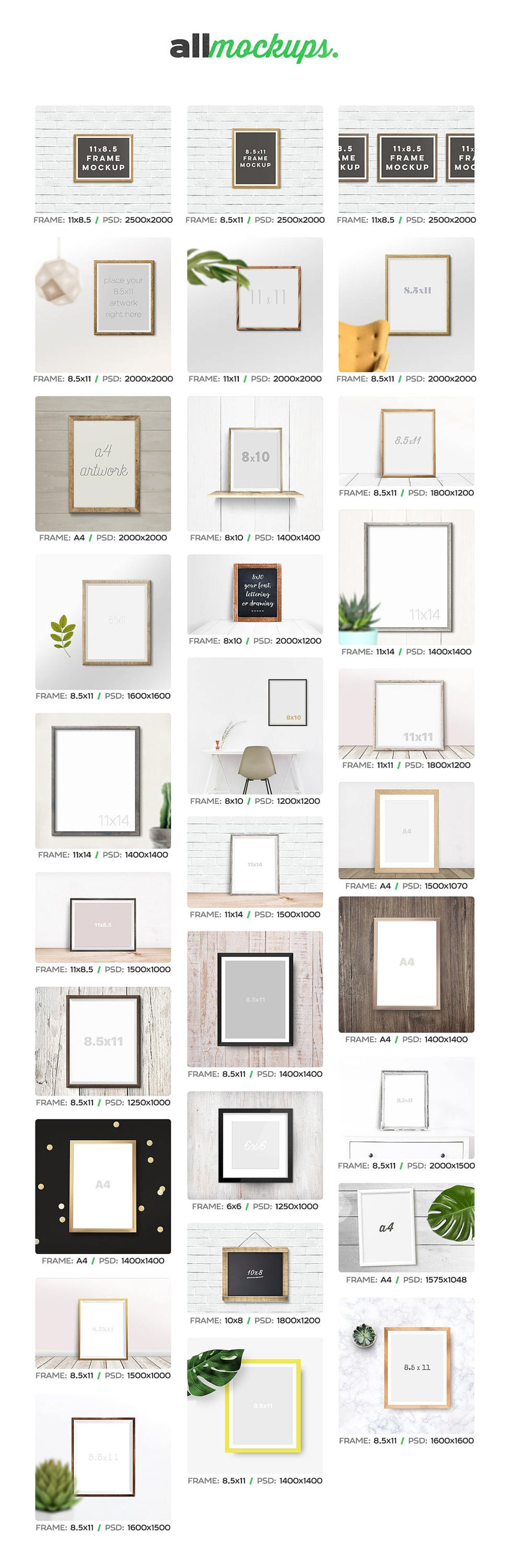 Framezilla 30 Minimal Vertical and Horizontal Frame Mockups to Show