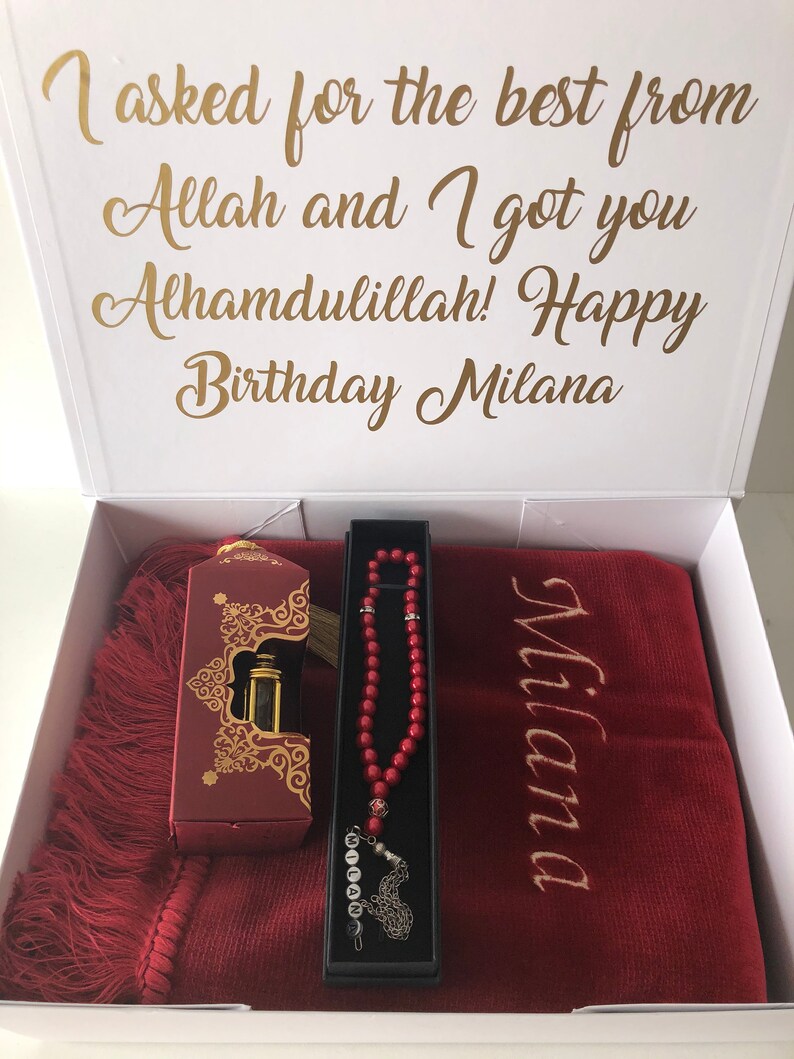 Muslim gift set name Prayer rug Hadj set Umrah Ramadan Etsy