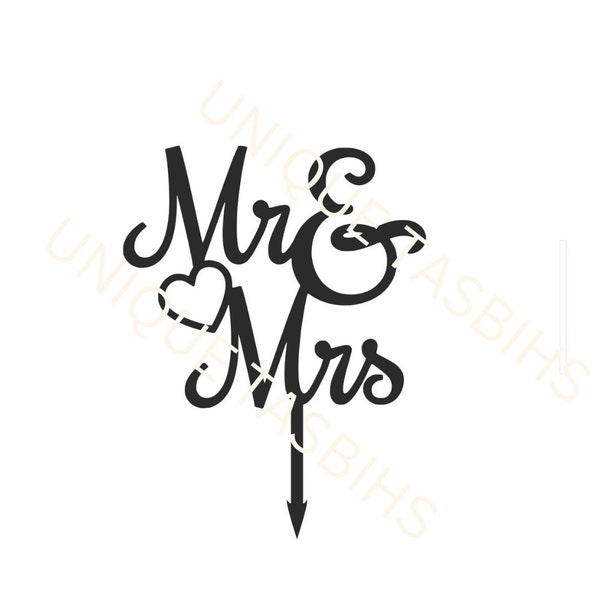 Digital cut file SVG Vector | Mr&Mrs caketopper | Digital file