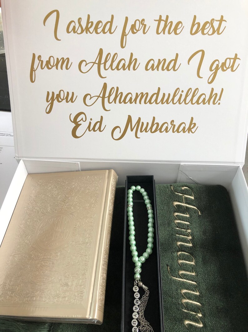 Muslim gift set name Prayer rug Hadj set Umrah Ramadan Etsy