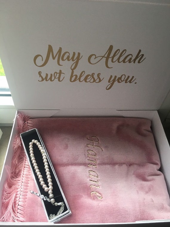 Muslimische Geschenk Set Name Gebet Teppich Hadj Set Umrah Etsy