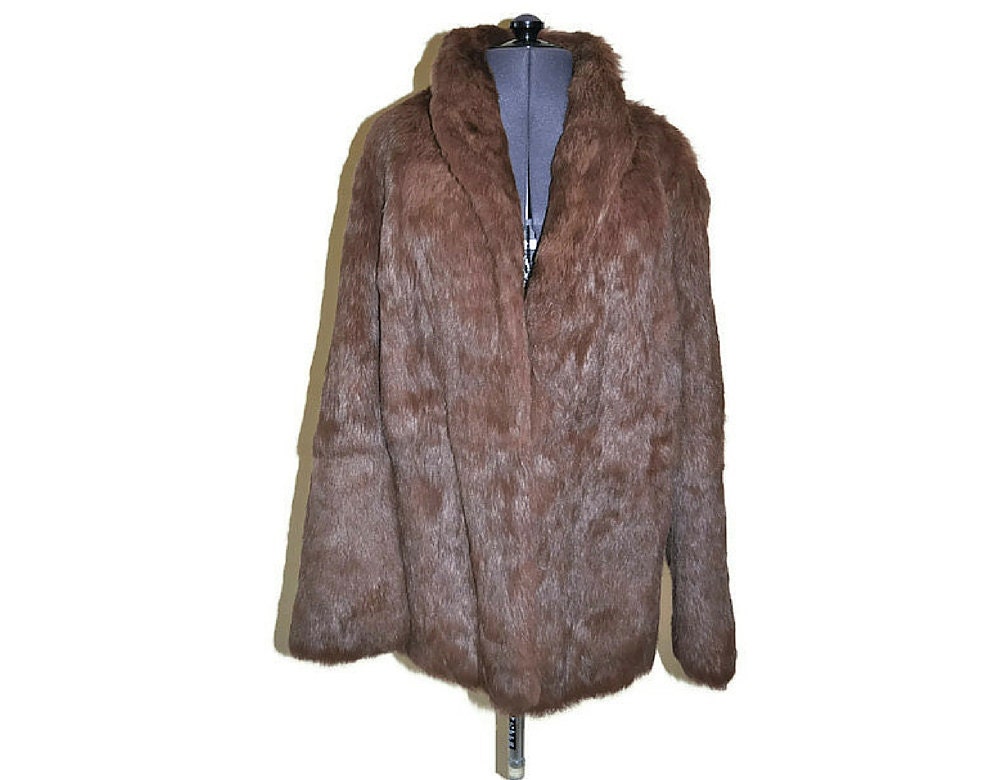 1960's Light Brown Rabbit Fur // Vintage Fur Coat // | Etsy
