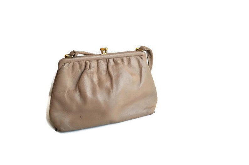 taupe leather bag