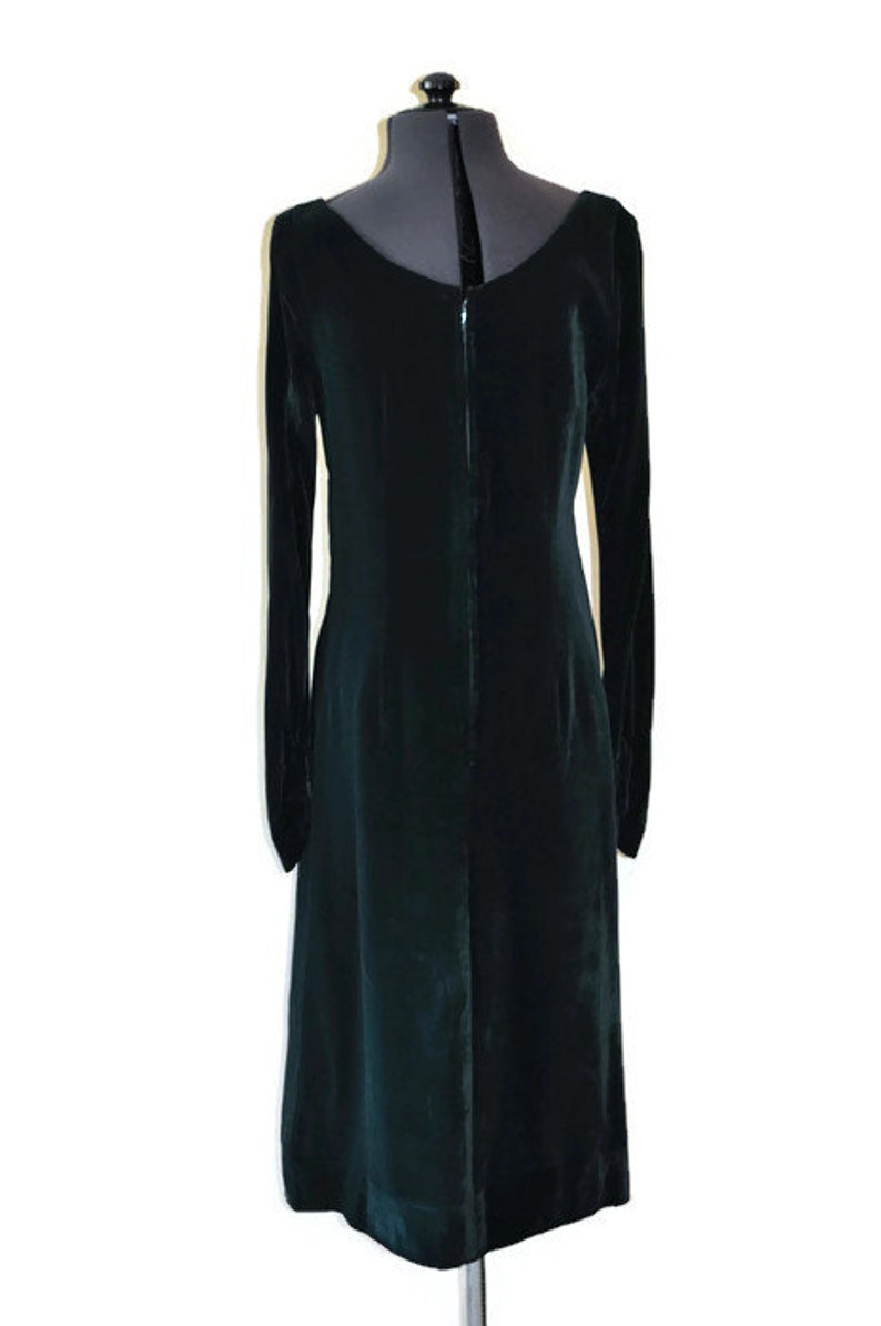 Frank Usher Dress 1950's Green Velvet Dress // Vintage | Etsy UK