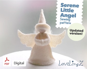 Sewing Pattern, PDF  --  Felt Serene Little Angel --  Instant Download, Tutorial, DIY, LoveLingZ