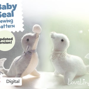 Sewing Pattern, PDF  --  Felt Baby Seal --  Instant Download, Tutorial, DIY, LoveLingZ