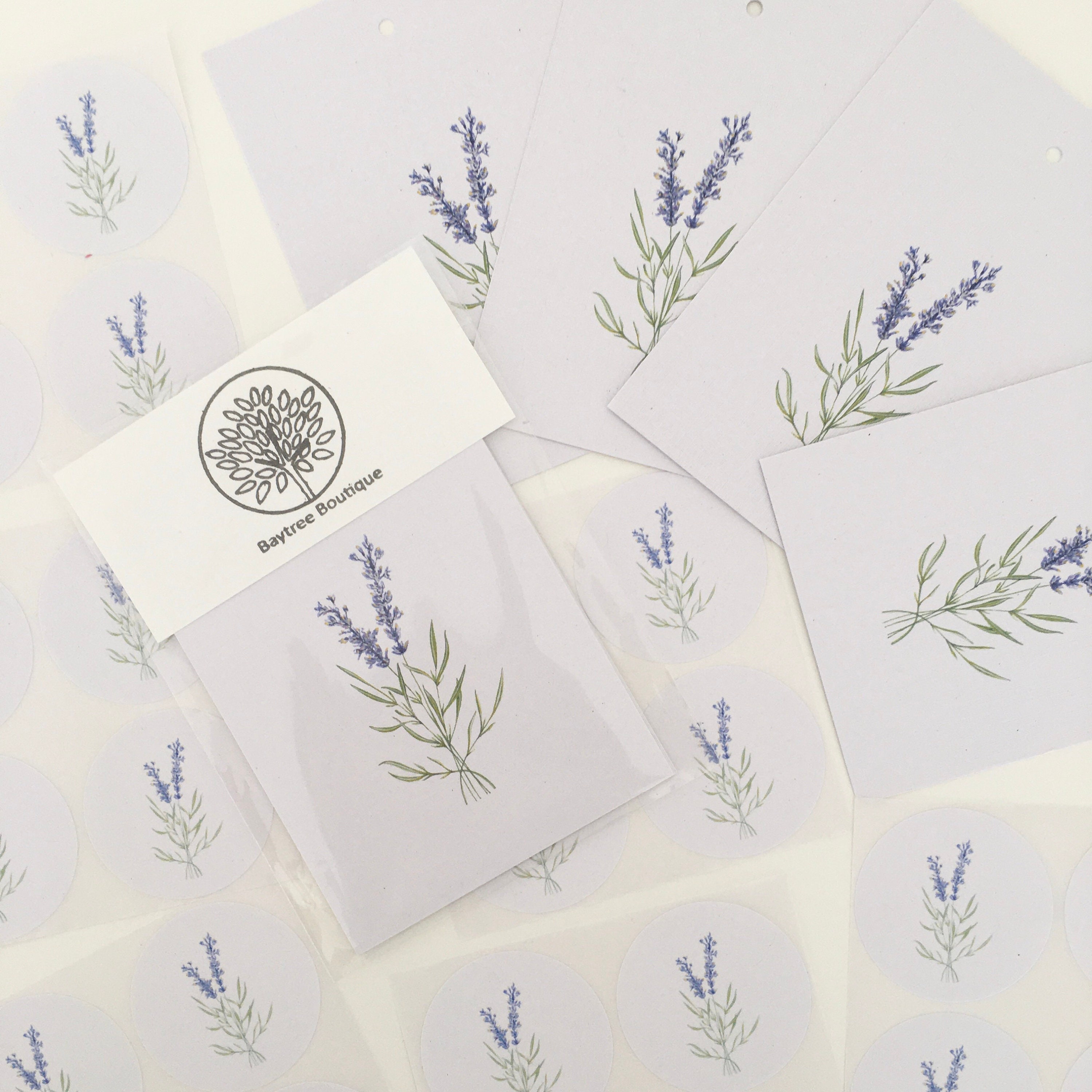 Lavender gift tags lavender favor tags illustrated gift | Etsy