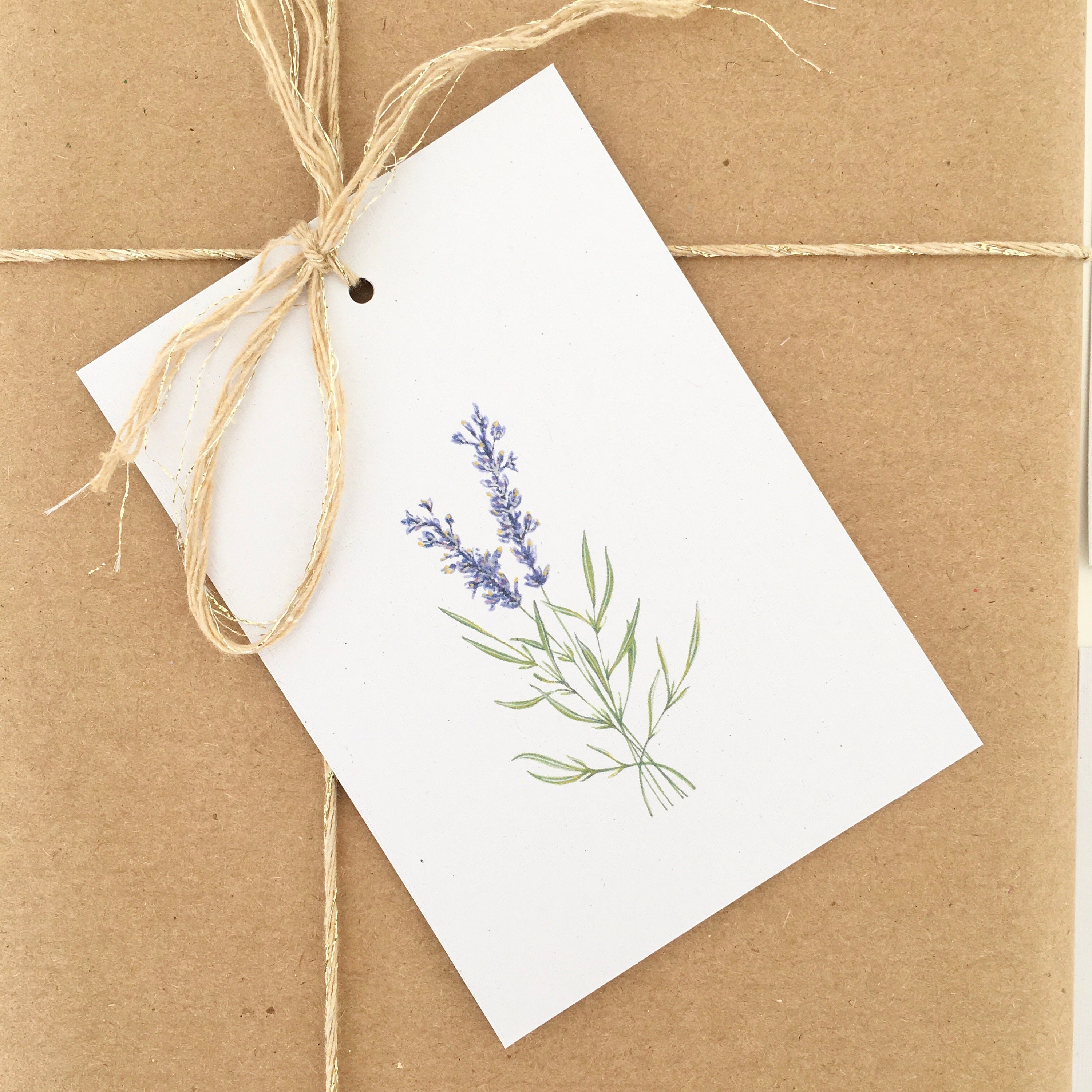 Lavender gift tags lavender favor tags illustrated gift | Etsy