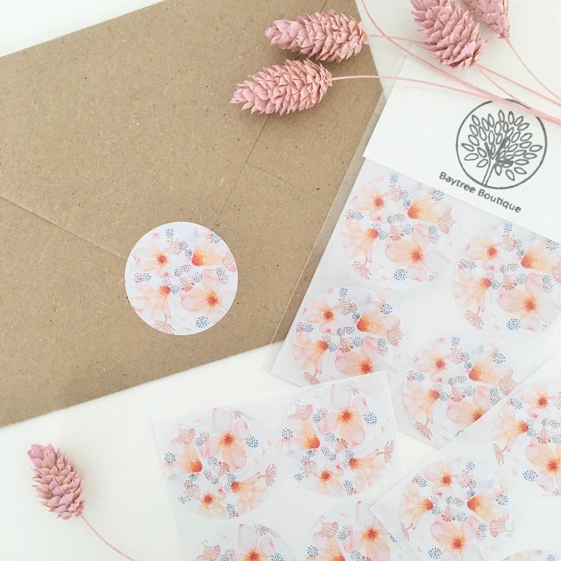 Decorative floral stickers floral sticker pack envelope Etsy