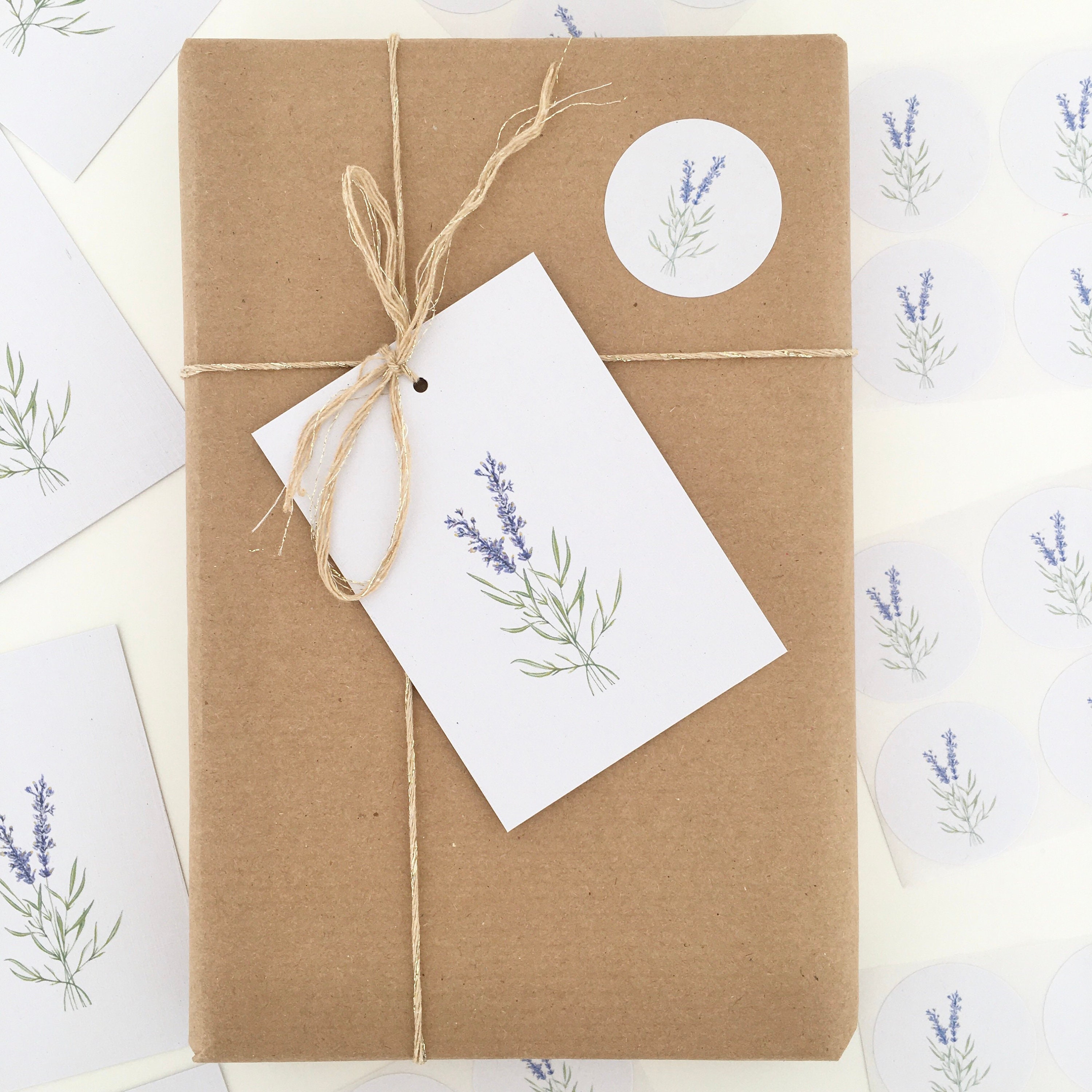 Lavender gift tags lavender favor tags illustrated gift | Etsy