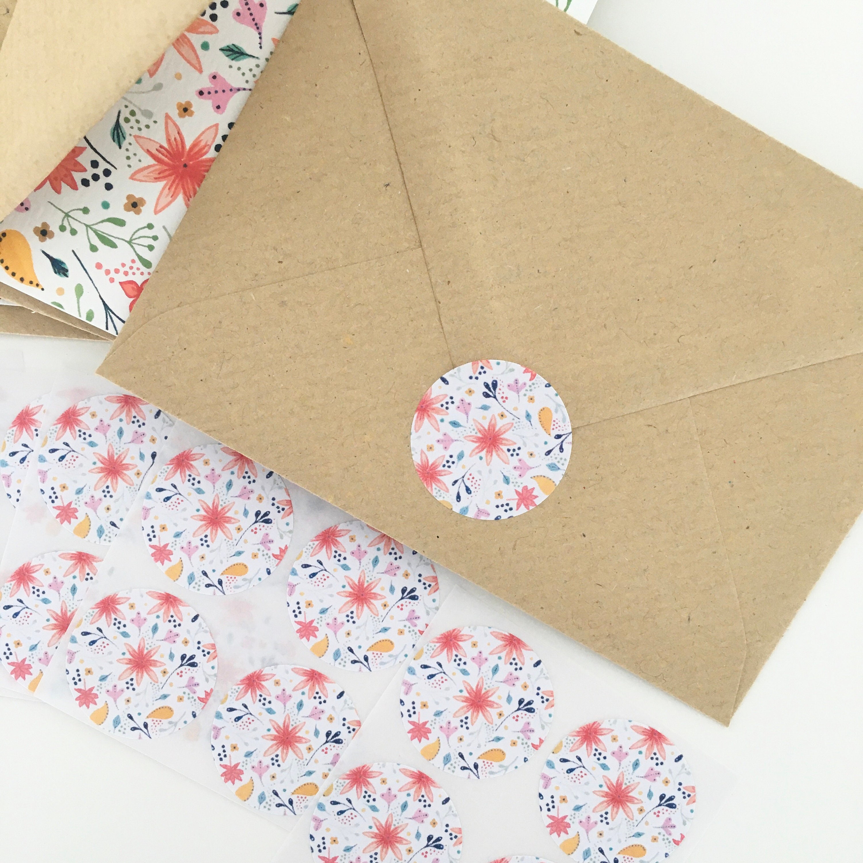 Bright floral stickers envelope seals crafting stickers Etsy