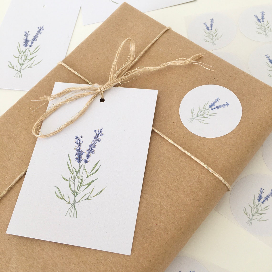 Lavender gift tags lavender favor tags illustrated gift | Etsy