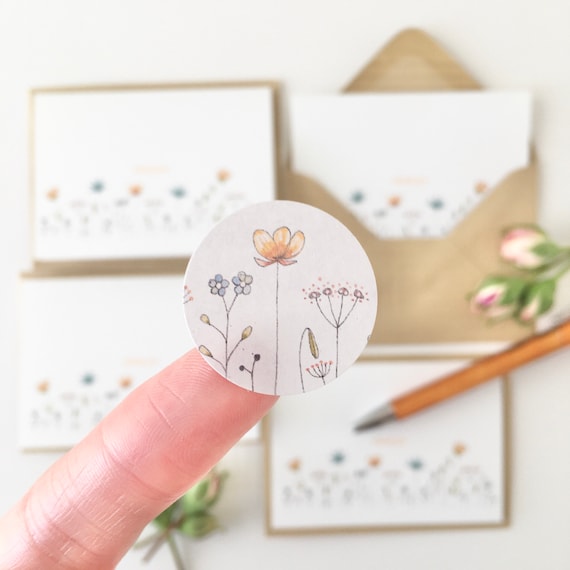 Papercraft Flower Sticker Daisy stickers Envelope seals Sticker sheet Envelope sticker Labels