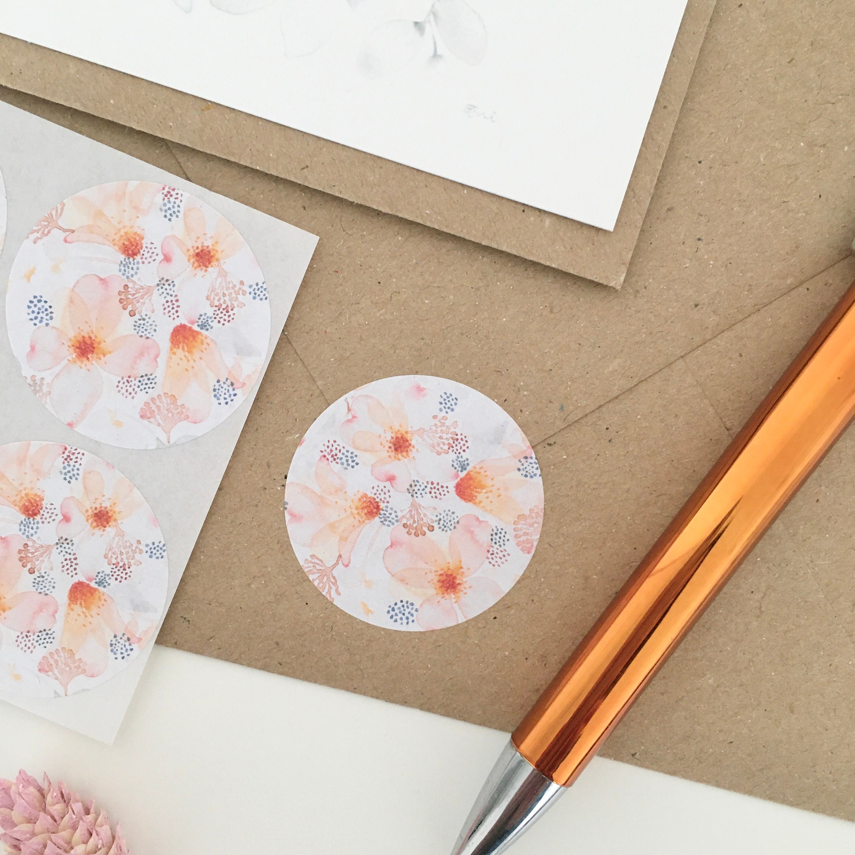 Decorative floral stickers floral sticker pack envelope Etsy