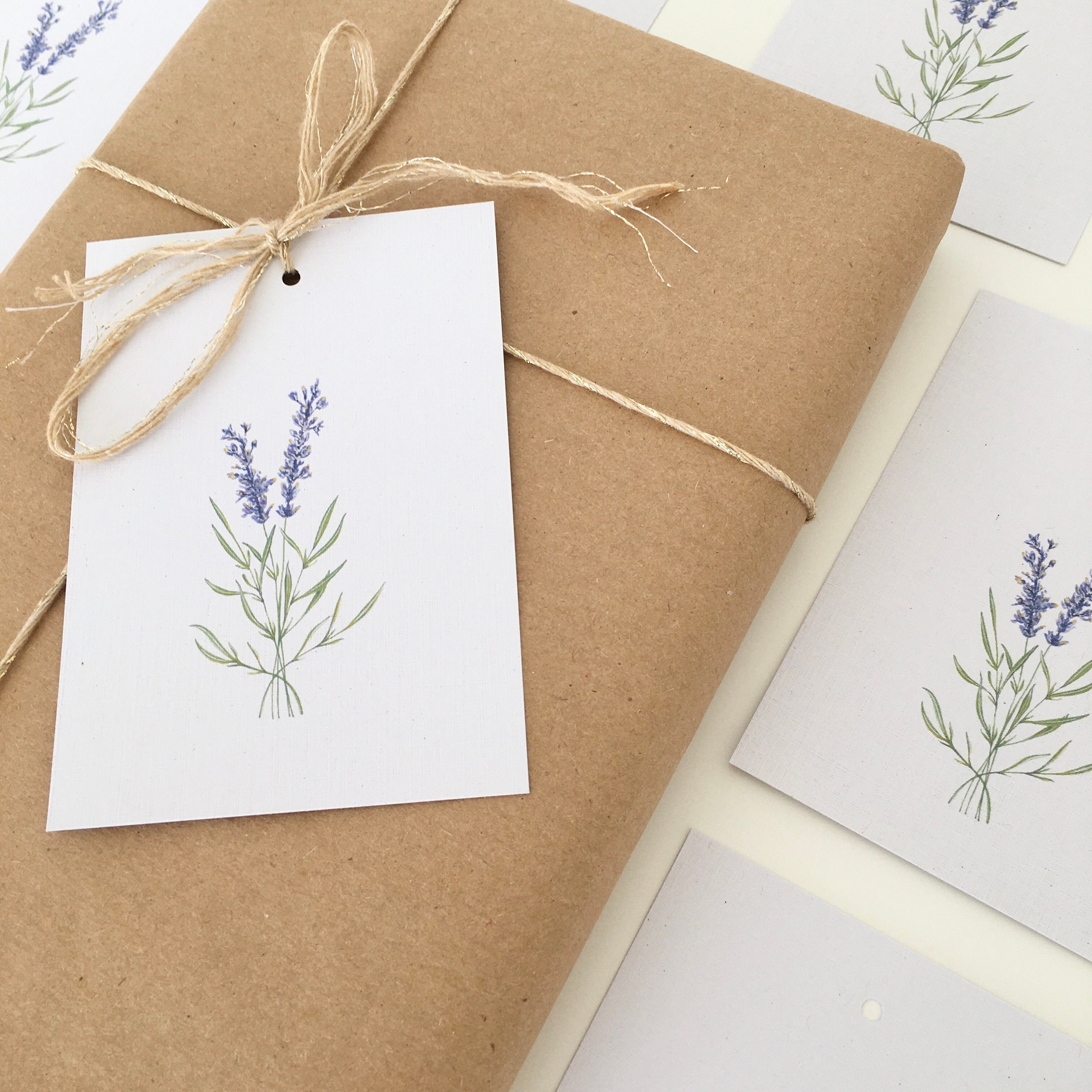 Lavender gift tags lavender favor tags illustrated gift | Etsy