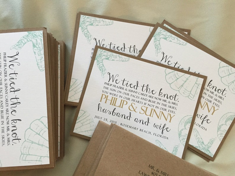 Wedding Announcement Beach Theme Destination Wedding Etsy