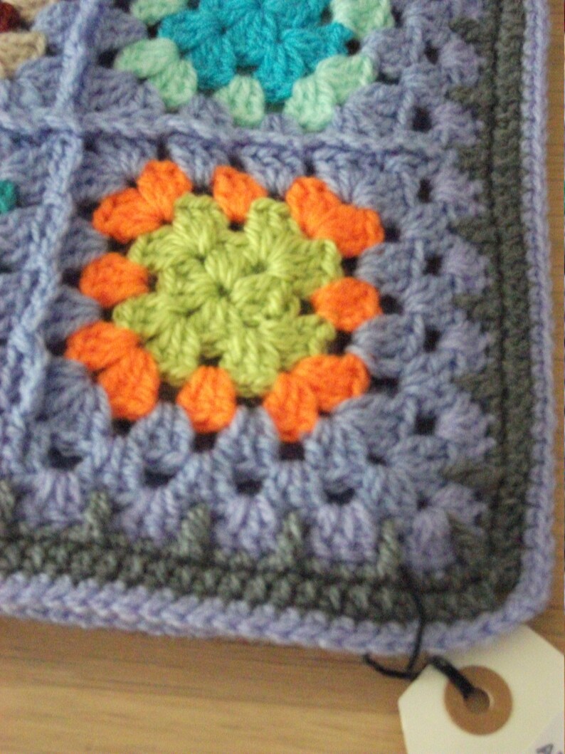 joined in blue Crochet blanket perfect lap afghan nursery blanket
