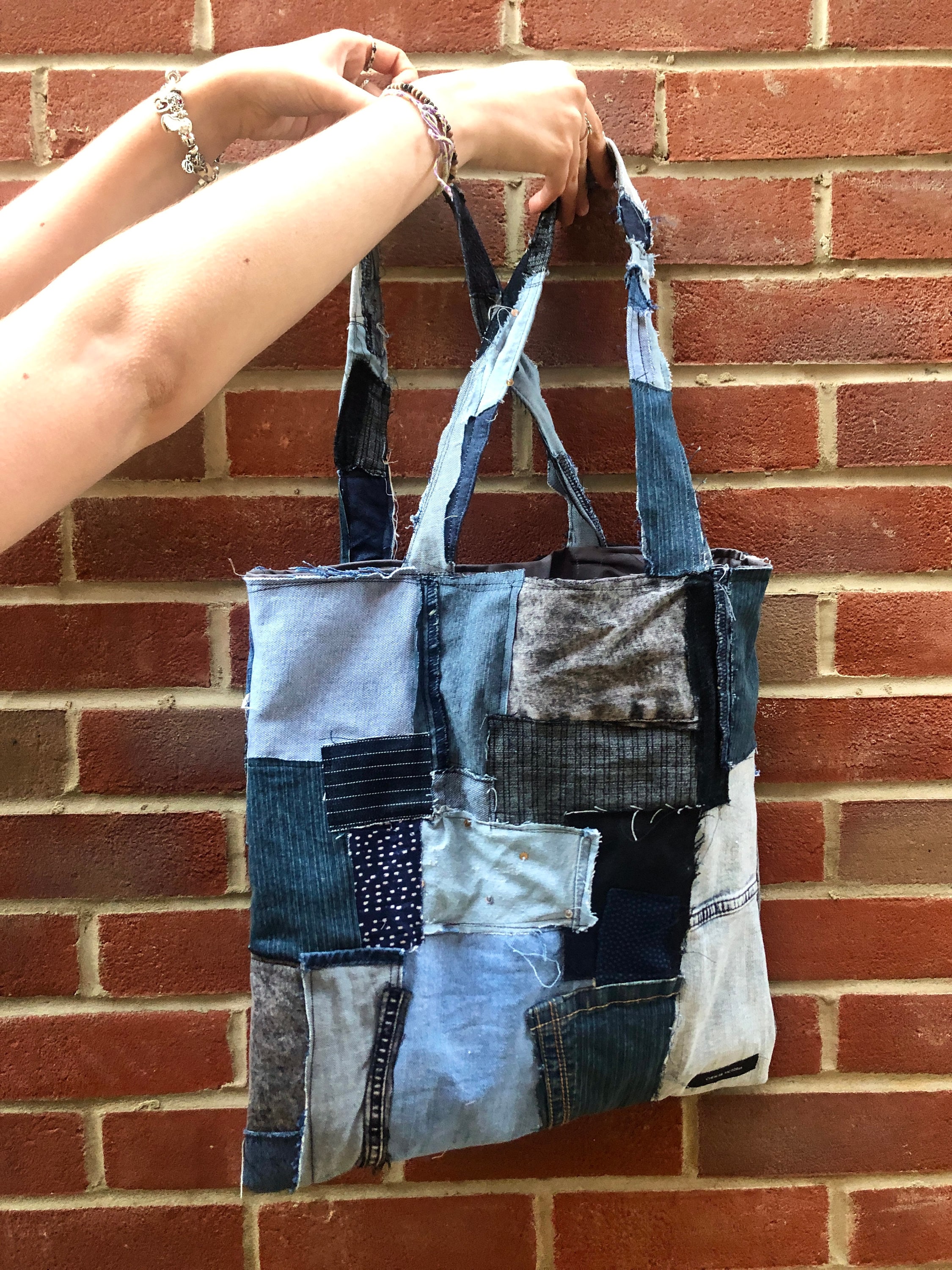 Daisy Street shoulder bag in patchwork denim