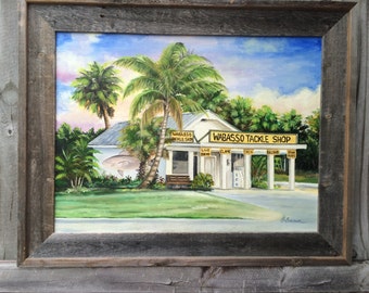 Wabasso Tackle Shop Canvas Giclee From Oil Painting Old Vero Beach Florida