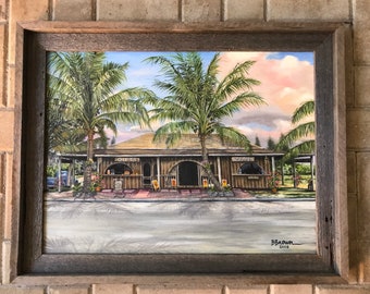 Old Patio Vero Beach Hand Textured Canvas Giclee Reproduction from original Oil Painting by Buddy Brown