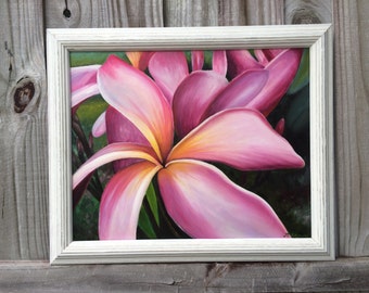 Plumeria Canvas Giclee, Plumeria Oil Painting, Frangipani Art,  Buddy Brown Art, Tropical Paintings, Vero Beach, Florida , Islands, Hawaii,