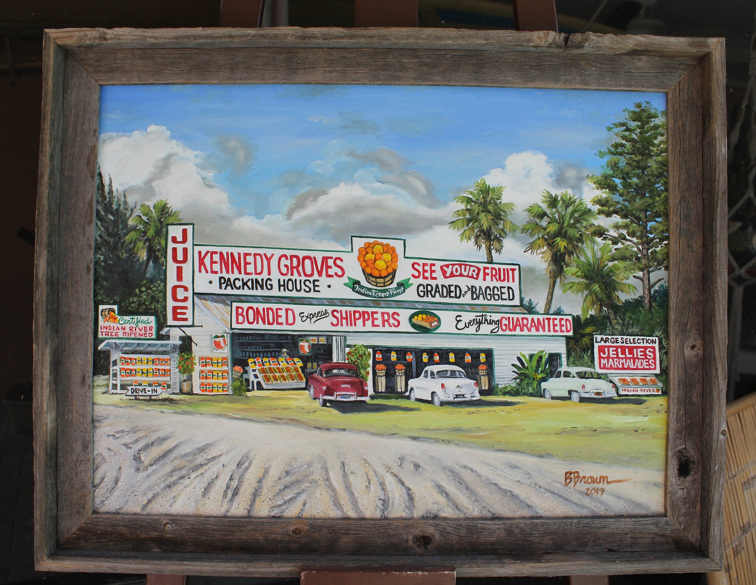 Kennedy Groves Vero Beach Hand Textured Canvas Giclee of Original