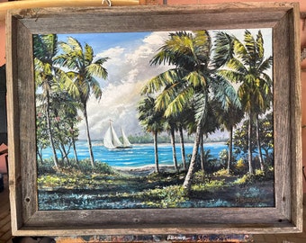 Original Oil Painting of Old Fort Pierce Inlet /A. E.  Backus study by Buddy Brown / Florida Art