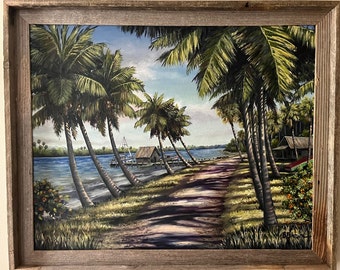 Old Florida River Road Unframed Canvas Giclee from Oil Painting by Buddy Brown 20" X 24"