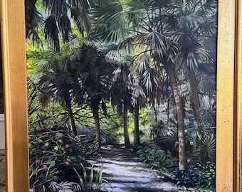 Shore Beach Trail in Vero Beach , Florida unframed 20 X 24 " Hand Textured Canvas Giclee by Buddy Brown