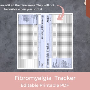 EDITABLE Fibromyalgia Tracker, Chronic Pain Tracker, track your symptoms. | Minimalistic Editable Printable planner PDF in Hobonichi Weeks