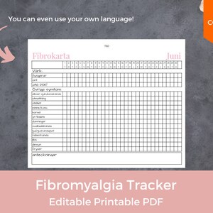 EDITABLE Fibromyalgia Tracker, Chronic Pain Tracker, Track Your ...