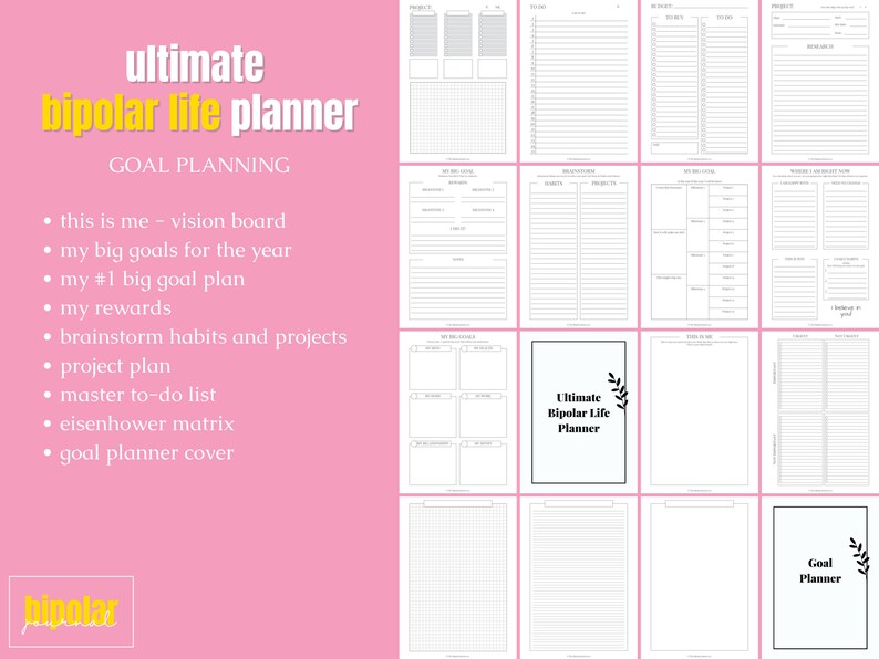 Ultimate Bipolar Life Planner Bipolar Therapy Journal - Etsy UK