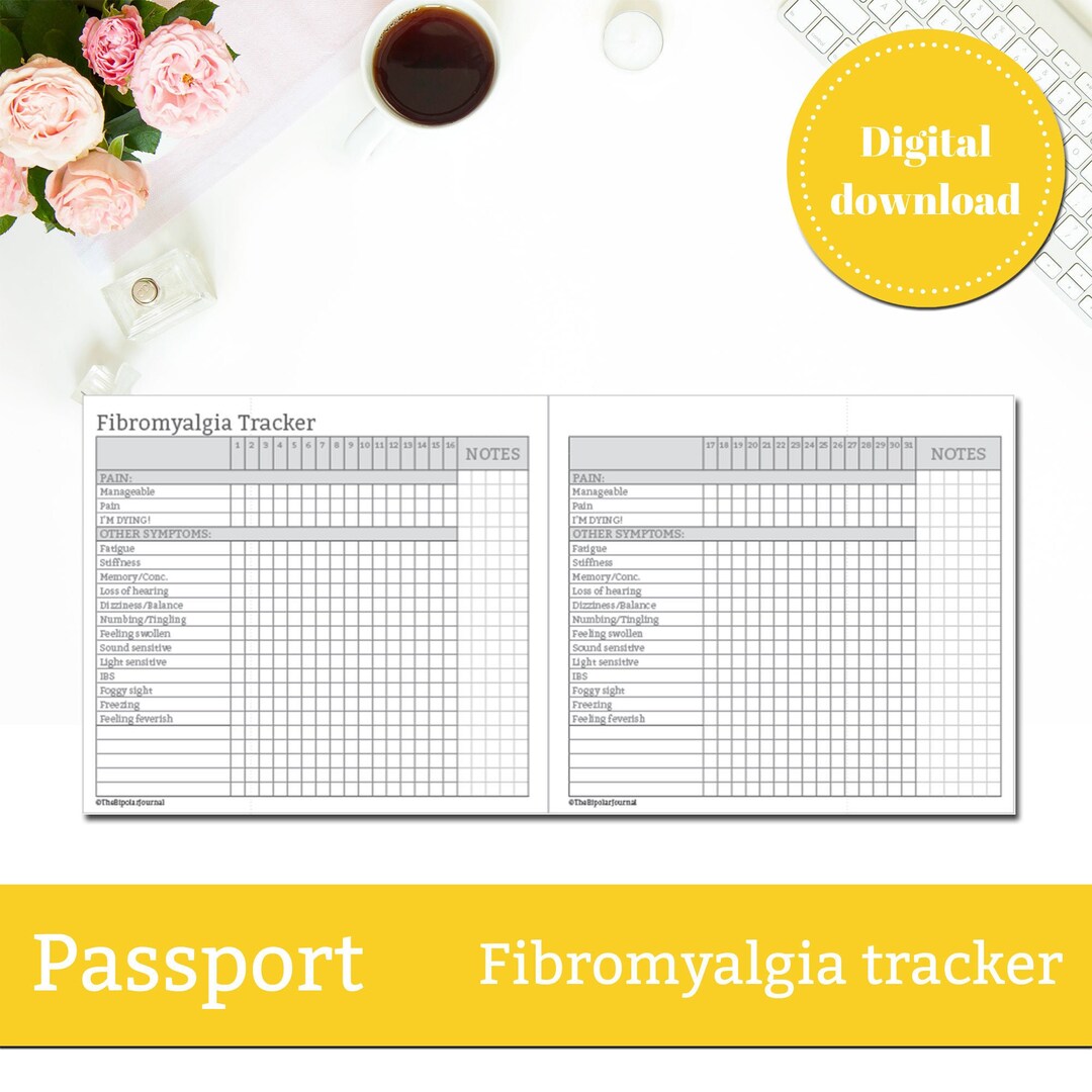 PRINTABLE PASSPORT Planner Insert, the Fibromyalgia Tracker, Track Your ...