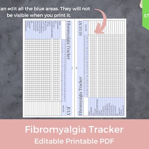 EDITABLE Fibromyalgia Tracker, Chronic Pain Tracker, track your symptoms. | Minimalistic Editable Printable planner PDF in TN Standard