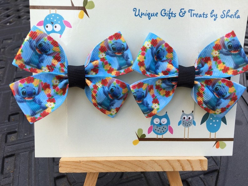 Disney Stitch Hair Bows Lilo and Stitch Hair Bows Etsy