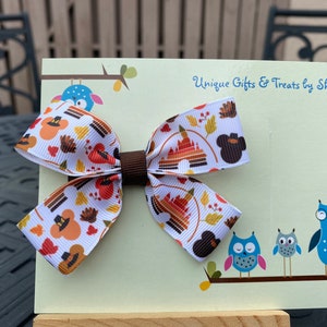 Disney Thanksgiving Hair Bow; Mickey Mouse