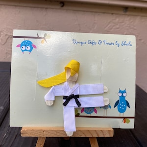 Handmade Karate Girl Sculpture Hair Clip