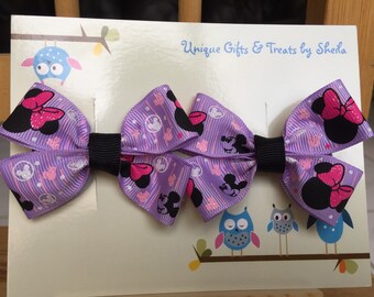 Minnie Mouse Hair Bows (Purple)